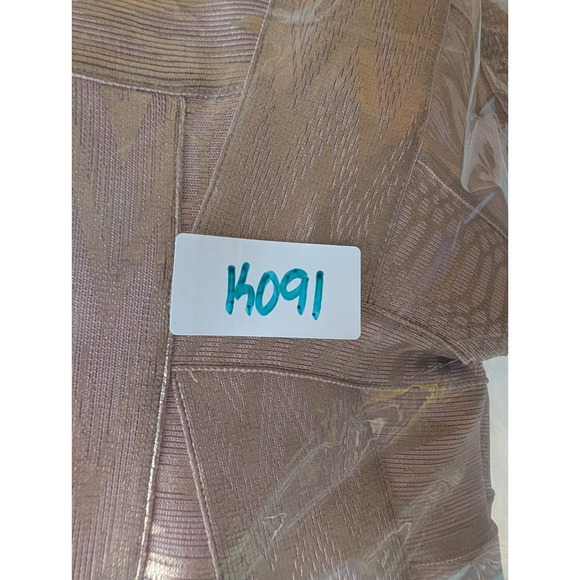 VTG Y2K Herve Leger Aerin Rose Gold Bandage Dress XS Metallic Bodycon Mini Glam - Picture 13 of 14